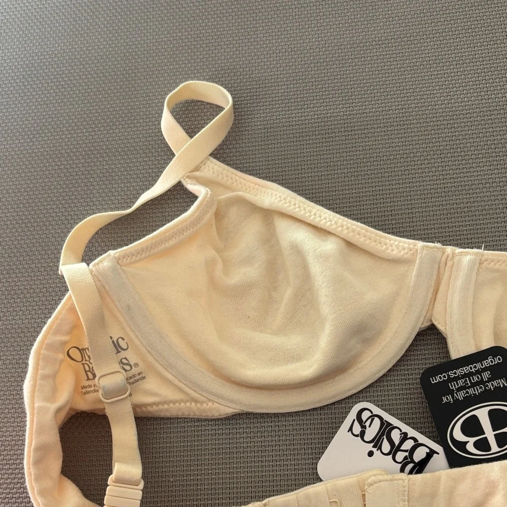 Organic basics beige underwire core unlined demi bra 34B NWT - Picture 4 of 4
